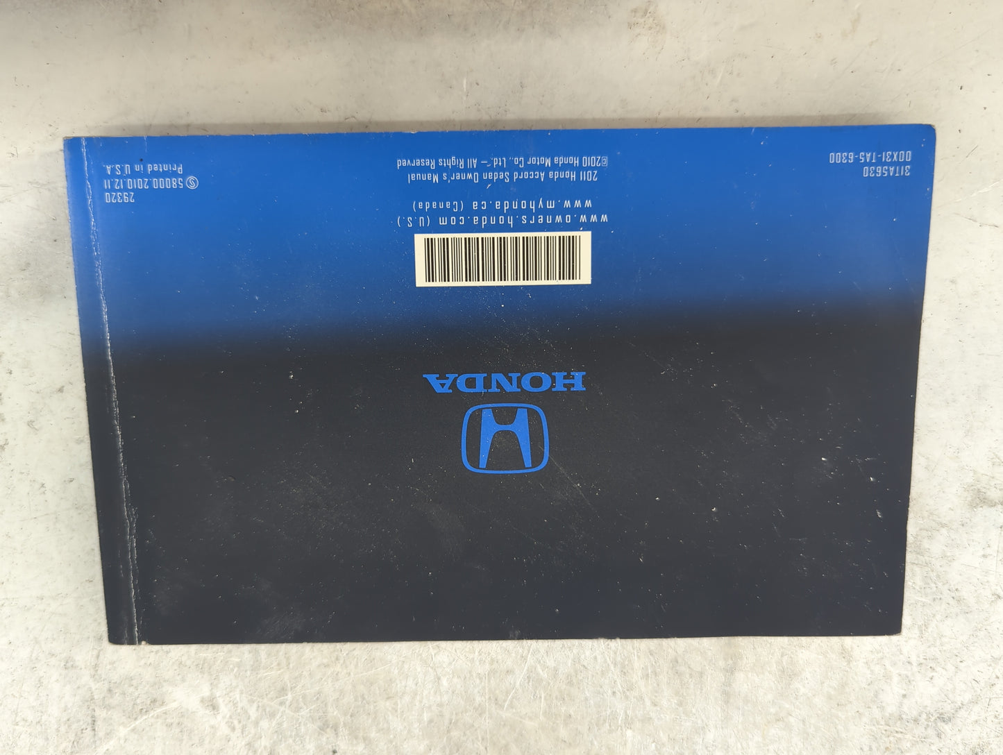 2011 Honda Accord Owners Manual Book Guide P/N:00X31-TA5-6300 31TA5630 OEM Used Auto Parts - Oemusedautoparts1.com