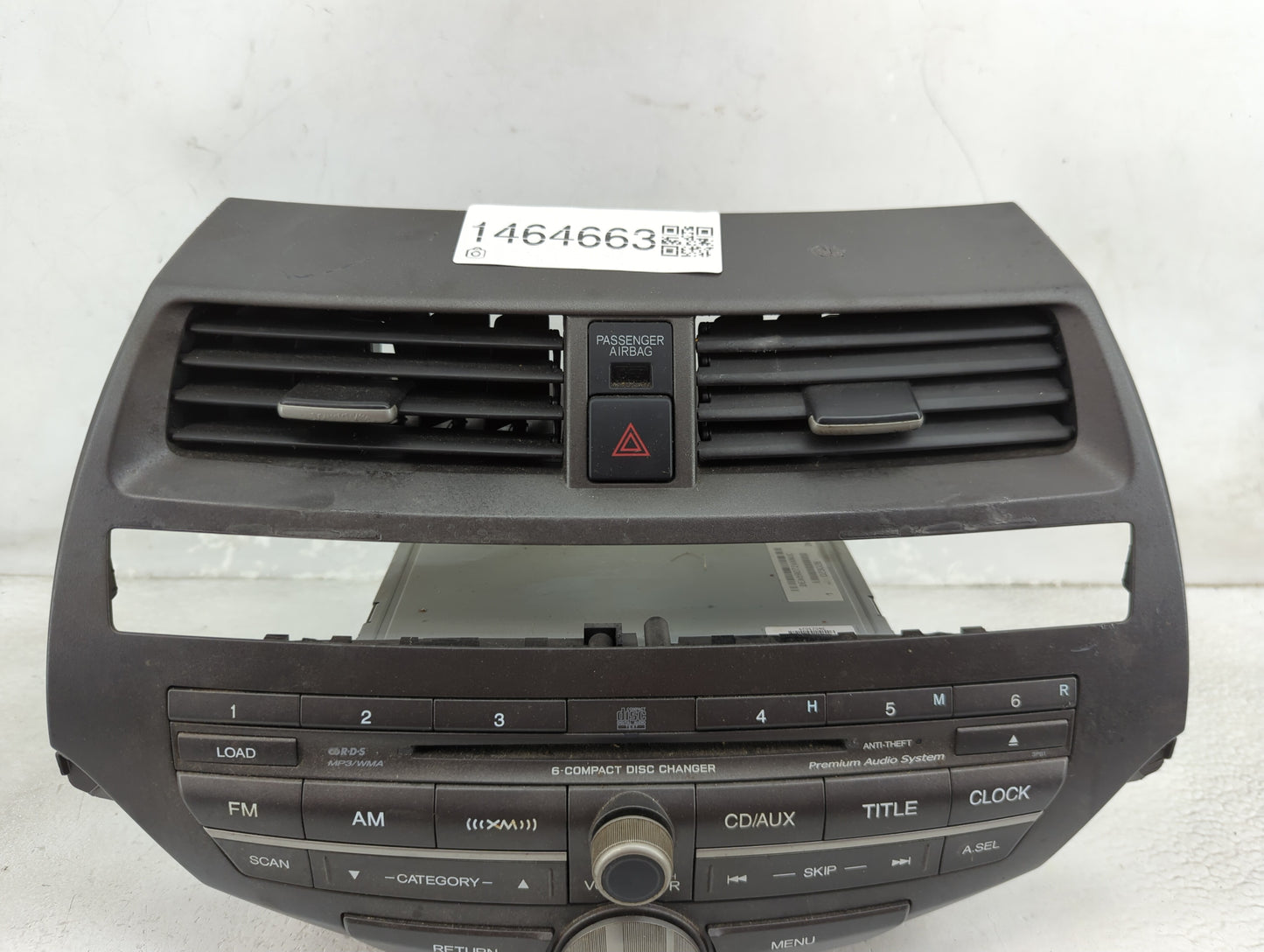 2010-2012 Honda Accord Radio AM FM Cd Player Receiver Replacement P/N:77260TA6A500 Fits Fits 2010 2011 2012 OEM Used Auto Pa