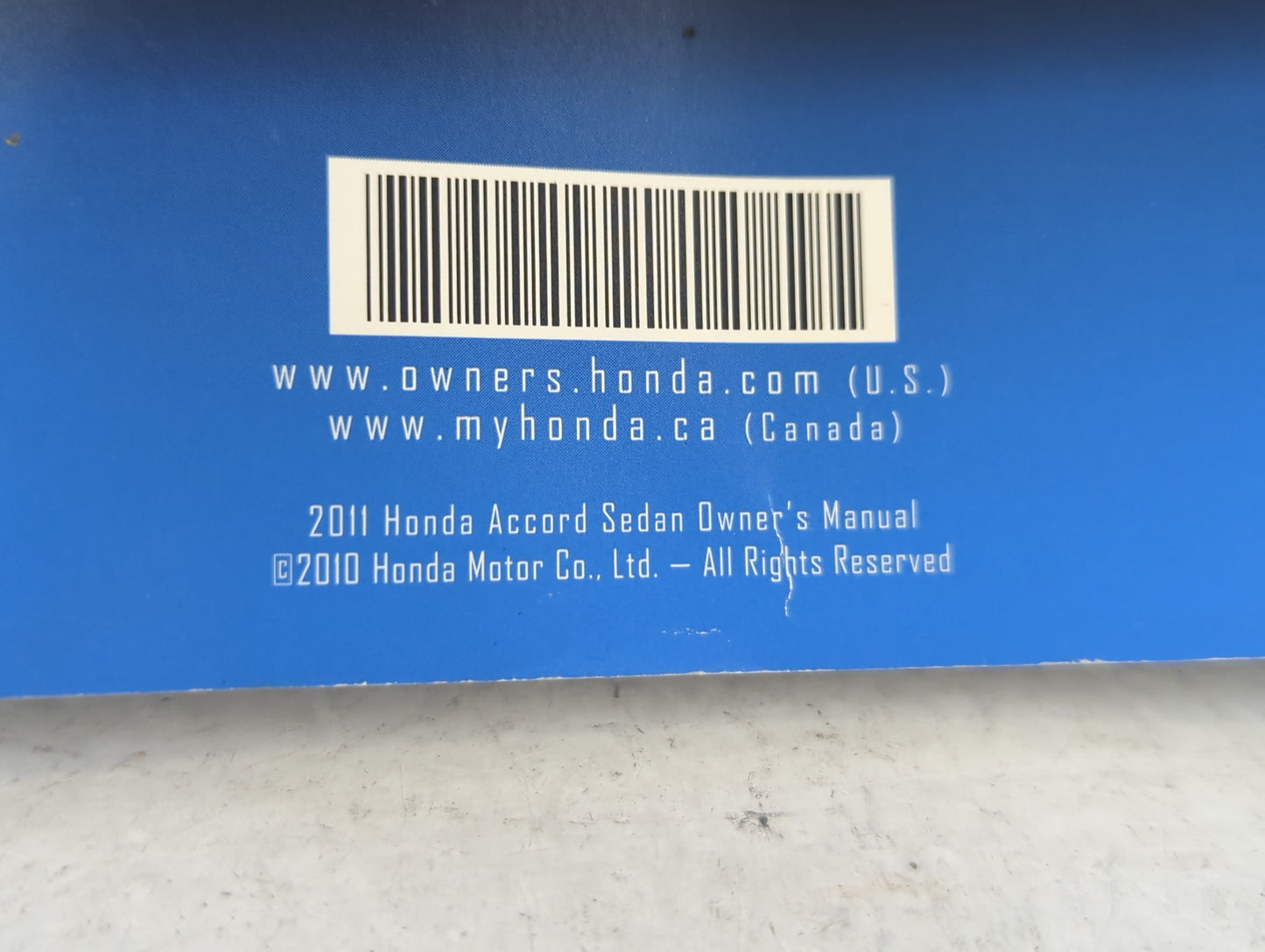 2011 Honda Accord Owners Manual Book Guide P/N:00X31-TA5-6300 OEM Used Auto Parts - Oemusedautoparts1.com