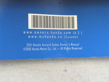 2011 Honda Accord Owners Manual Book Guide P/N:00X31-TA5-6300 OEM Used Auto Parts