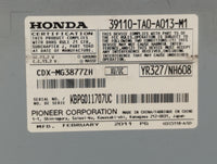 2008-2012 Honda Accord Am Fm Cd Player Radio Receiver 761222 - Oemusedautoparts1.com