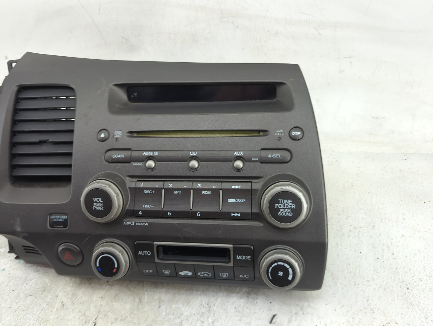 2009-2011 Honda Civic Radio AM FM Cd Player Receiver Replacement P/N:MFHN909A Fits Fits 2009 2010 2011 OEM Used Auto Parts -