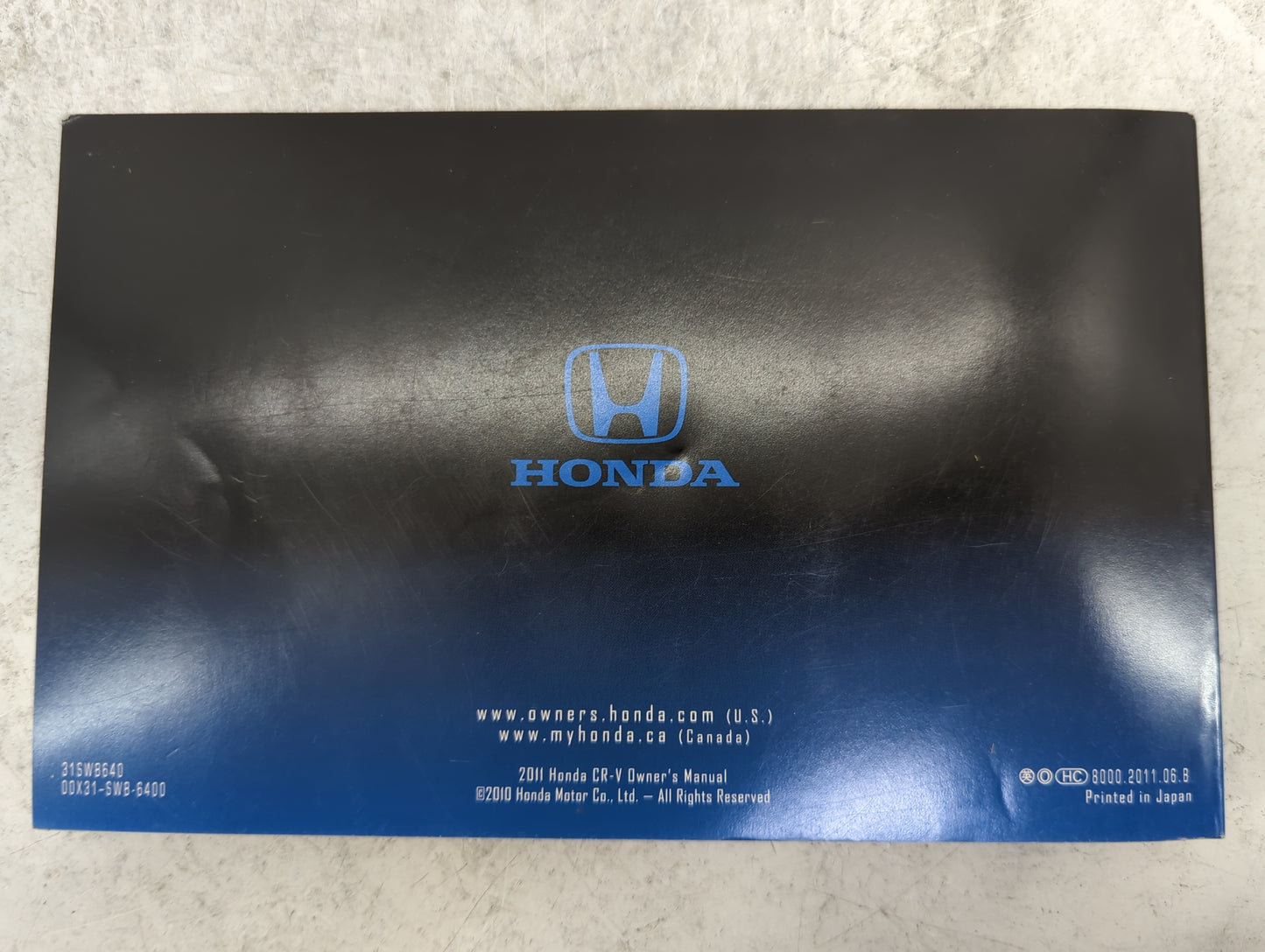 2011 Honda Cr-V Owners Manual Book Guide P/N:31SWB640 00X31-SWB-6400 OEM Used Auto Parts - Oemusedautoparts1.com