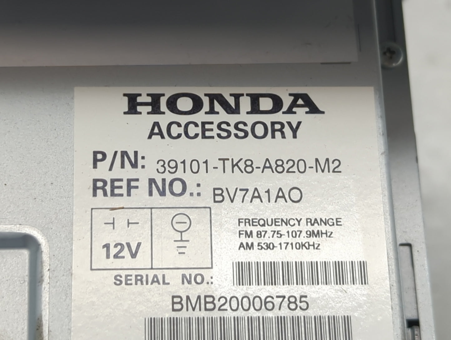 2011-2013 Honda Odyssey Radio AM FM Cd Player Receiver Replacement P/N:39101-TK8-A810-M2 Fits Fits 2011 2012 2013 OEM Used A
