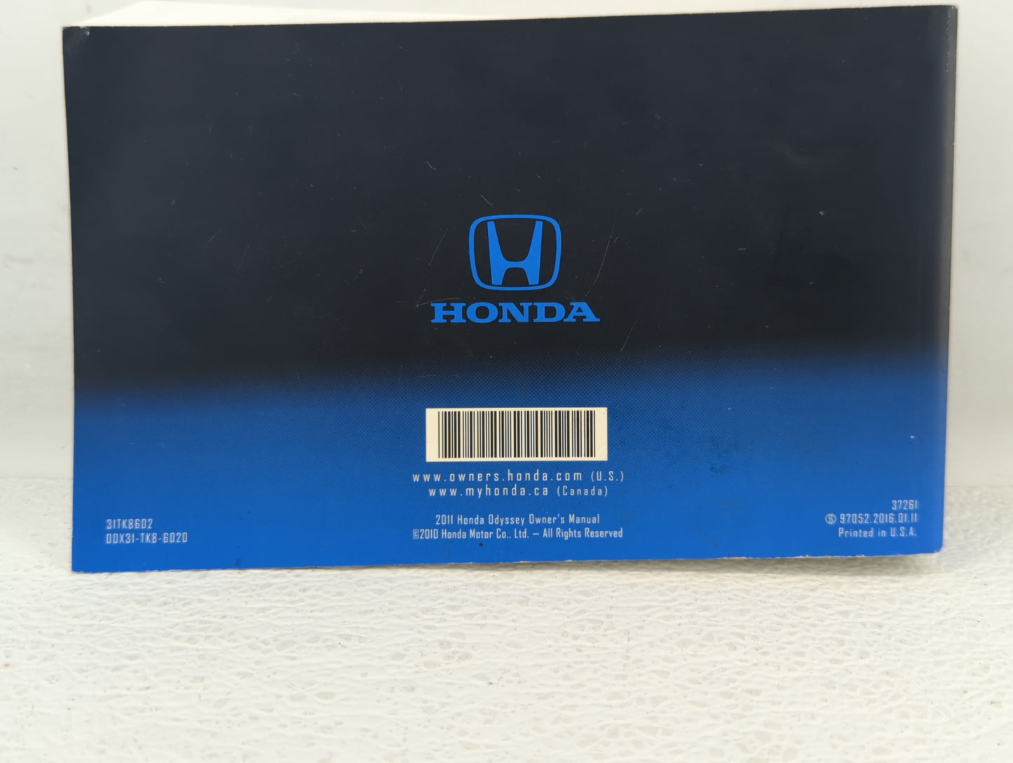 2011 Honda Odyssey Owners Manual Book Guide OEM Used Auto Parts - Oemusedautoparts1.com
