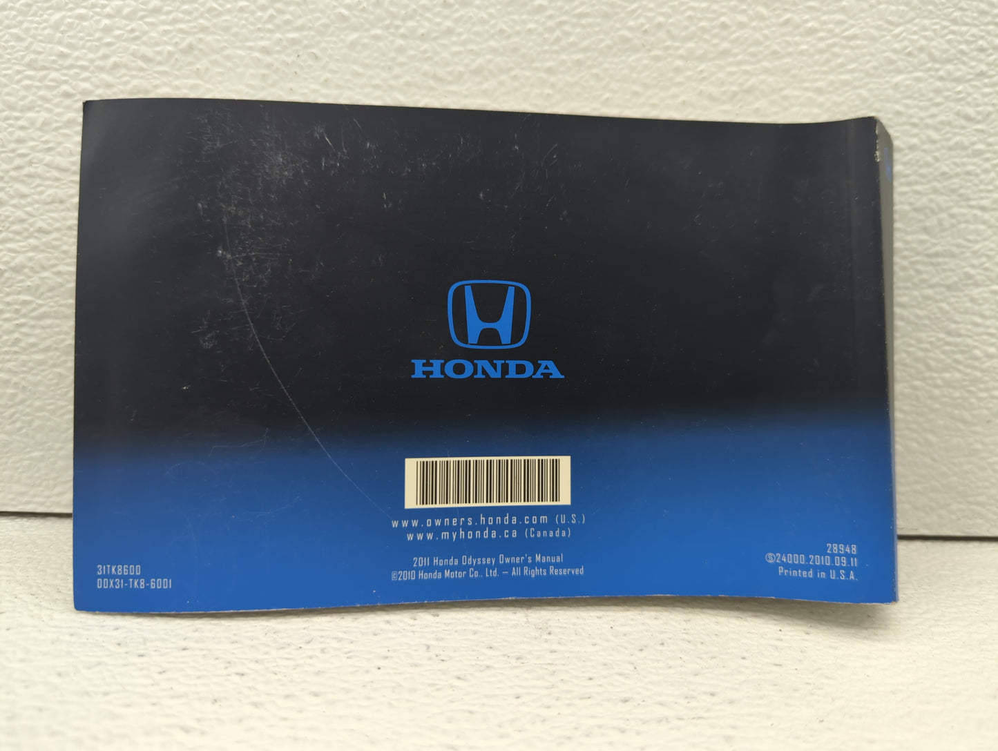 2011 Honda Odyssey Owners Manual Book Guide OEM Used Auto Parts - Oemusedautoparts1.com