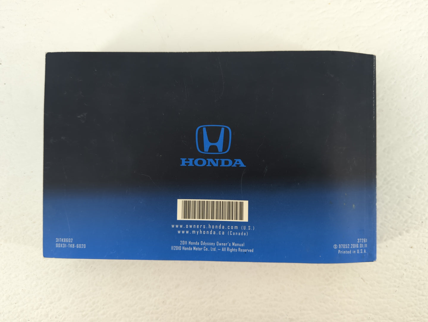 2011 Honda Odyssey Owners Manual Book Guide P/N:00X31-TK8-6020 31TK8602 OEM Used Auto Parts - Oemusedautoparts1.com