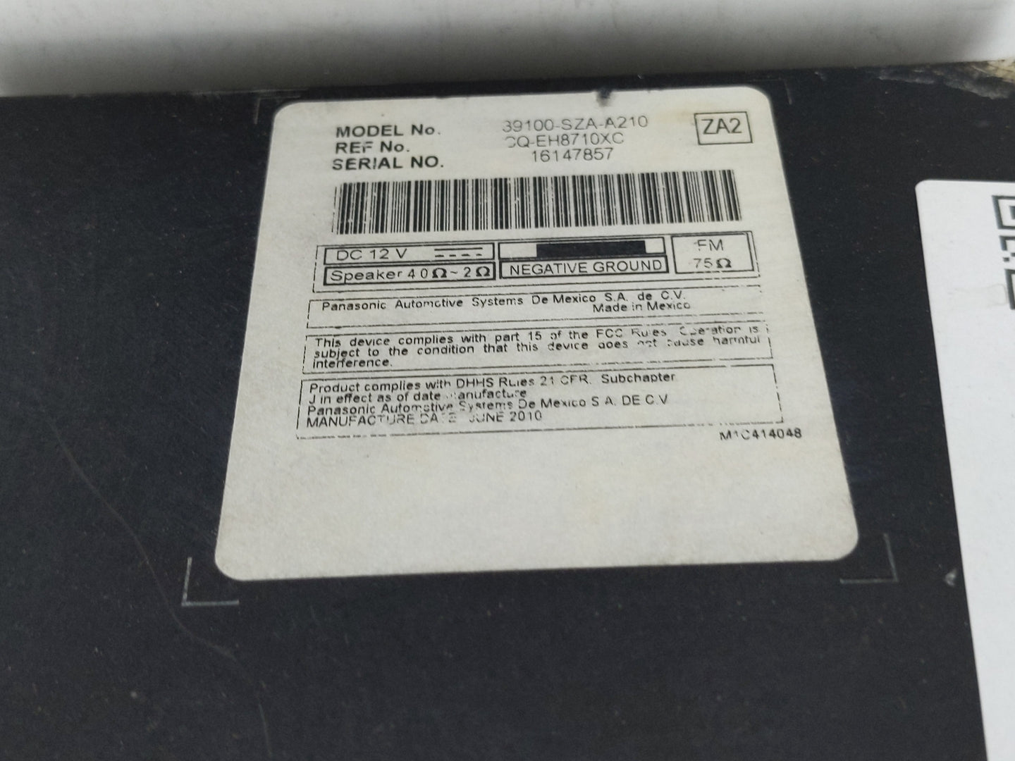 2009-2011 Honda Pilot Radio AM FM Cd Player Receiver Replacement P/N:39100-SZA-A210 Fits Fits 2009 2010 2011 OEM Used Auto P