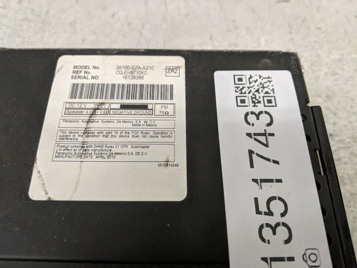 2009-2011 Honda Pilot Radio AM FM Cd Player Receiver Replacement P/N:39100-SZA-A210 Fits Fits 2009 2010 2011 OEM Used Auto P
