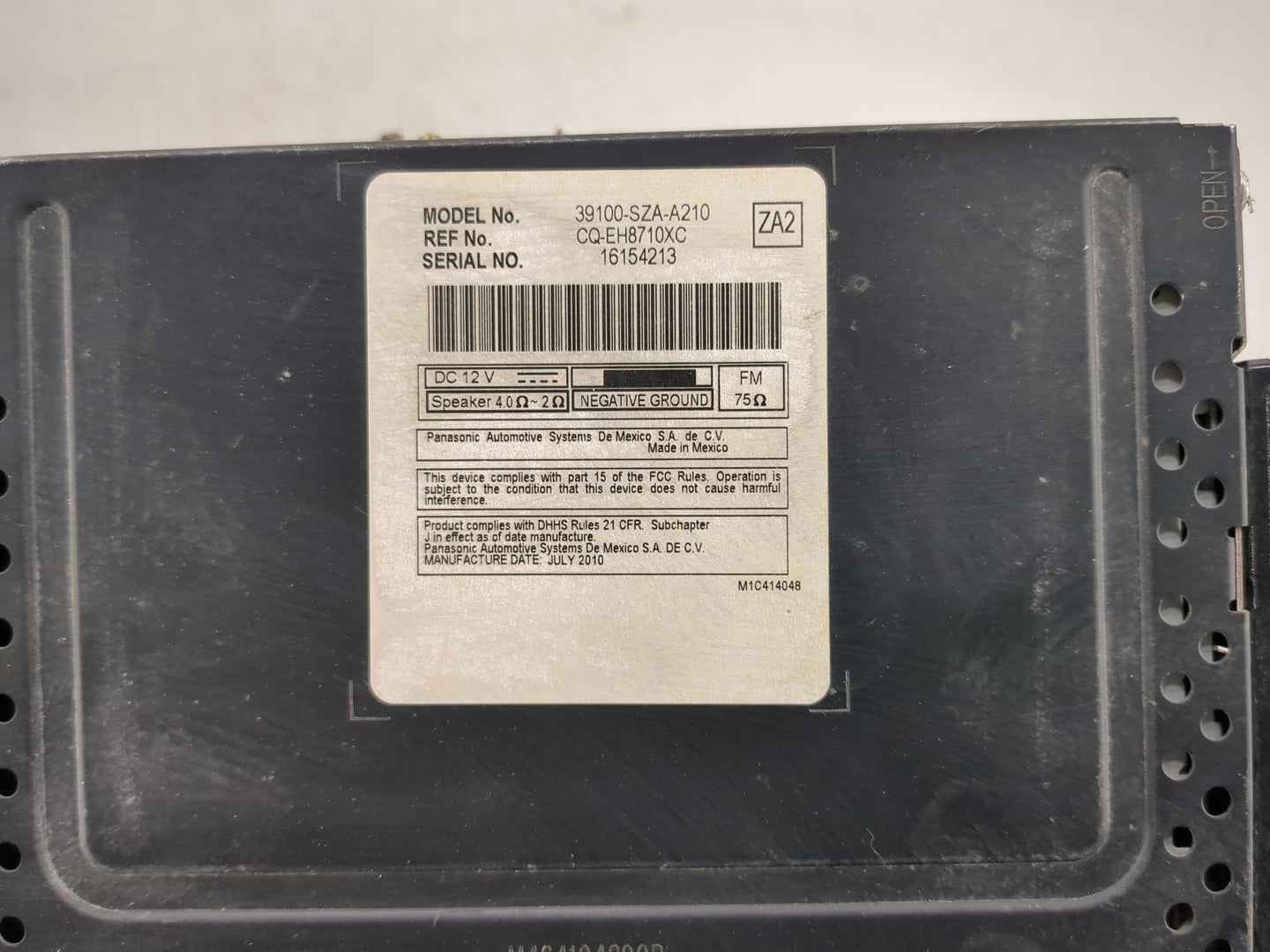 2009-2011 Honda Pilot Radio AM FM Cd Player Receiver Replacement P/N:39100-SZA-A210 CQ-EH8710XC Fits Fits 2009 2010 2011 OEM
