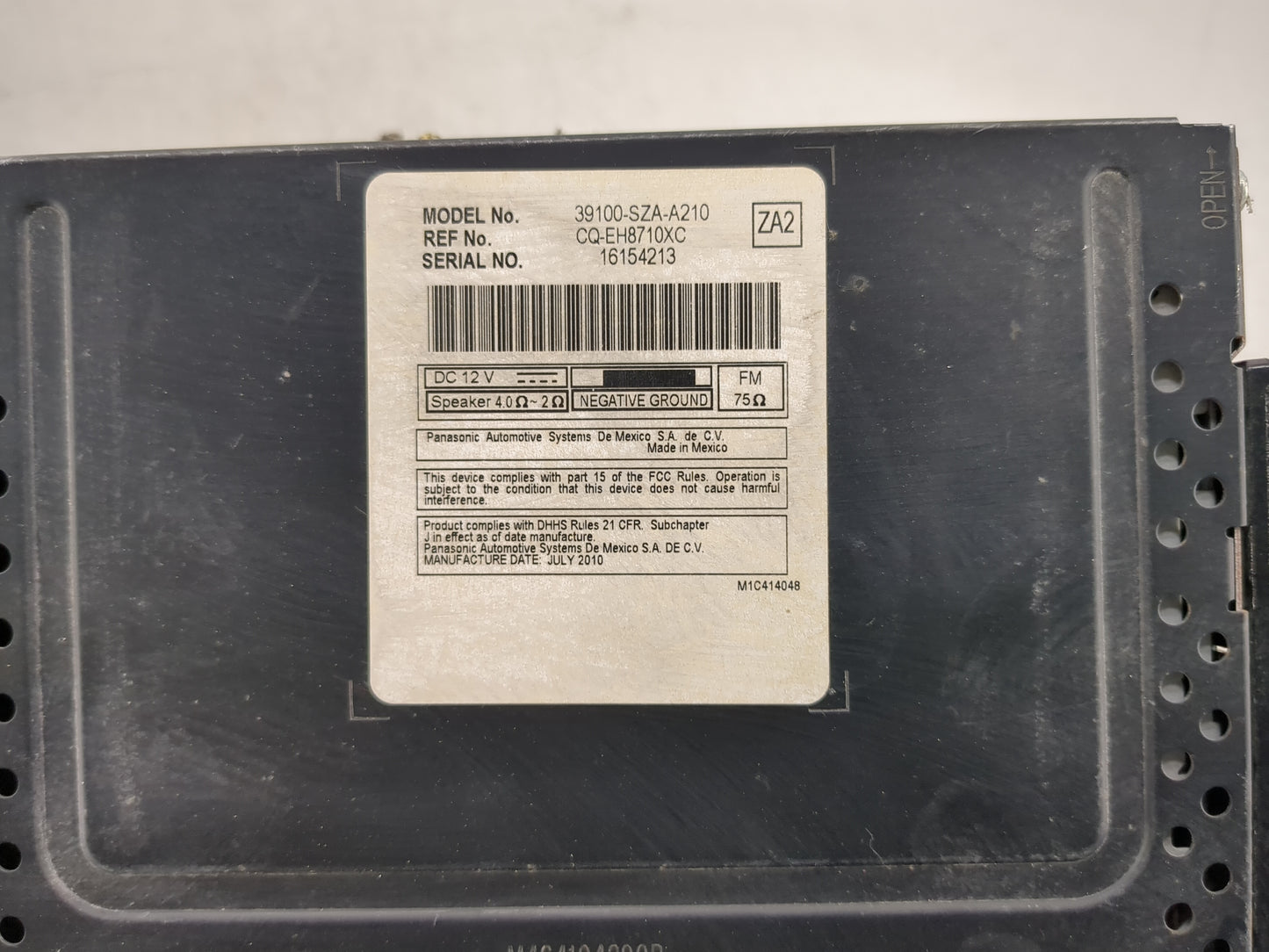2009-2011 Honda Pilot Radio AM FM Cd Player Receiver Replacement P/N:39100-SZA-A210 CQ-EH8710XC Fits Fits 2009 2010 2011 OEM