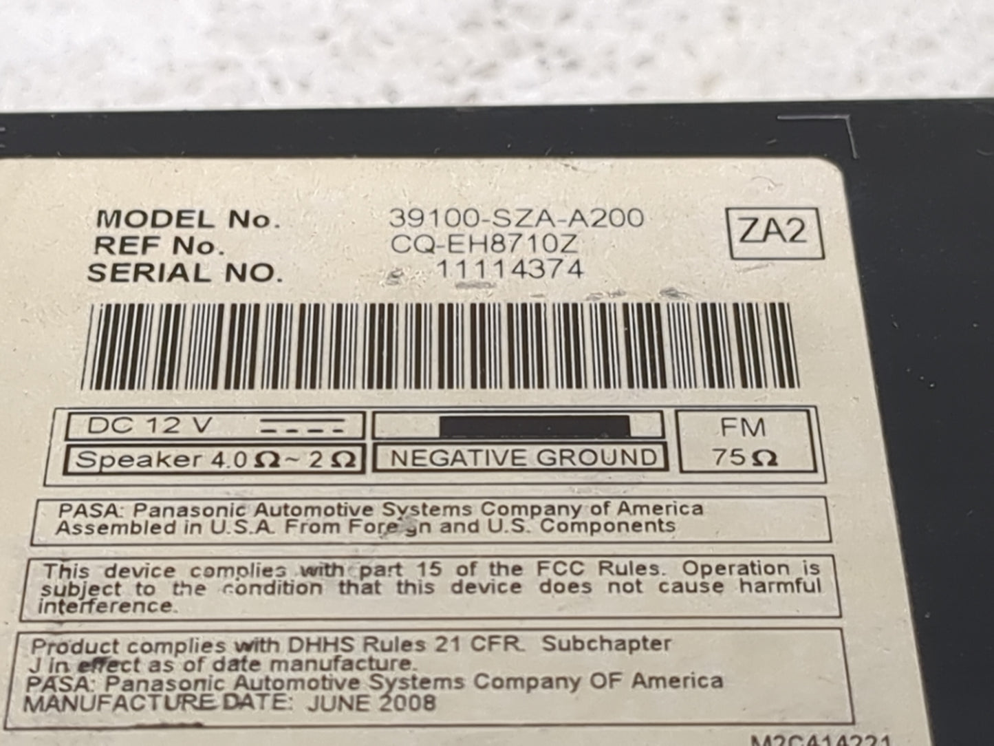 2009-2011 Honda Pilot Radio AM FM Cd Player Receiver Replacement P/N:39100-SZA-A200 CQ-EH8710Z Fits Fits 2009 2010 2011 OEM 