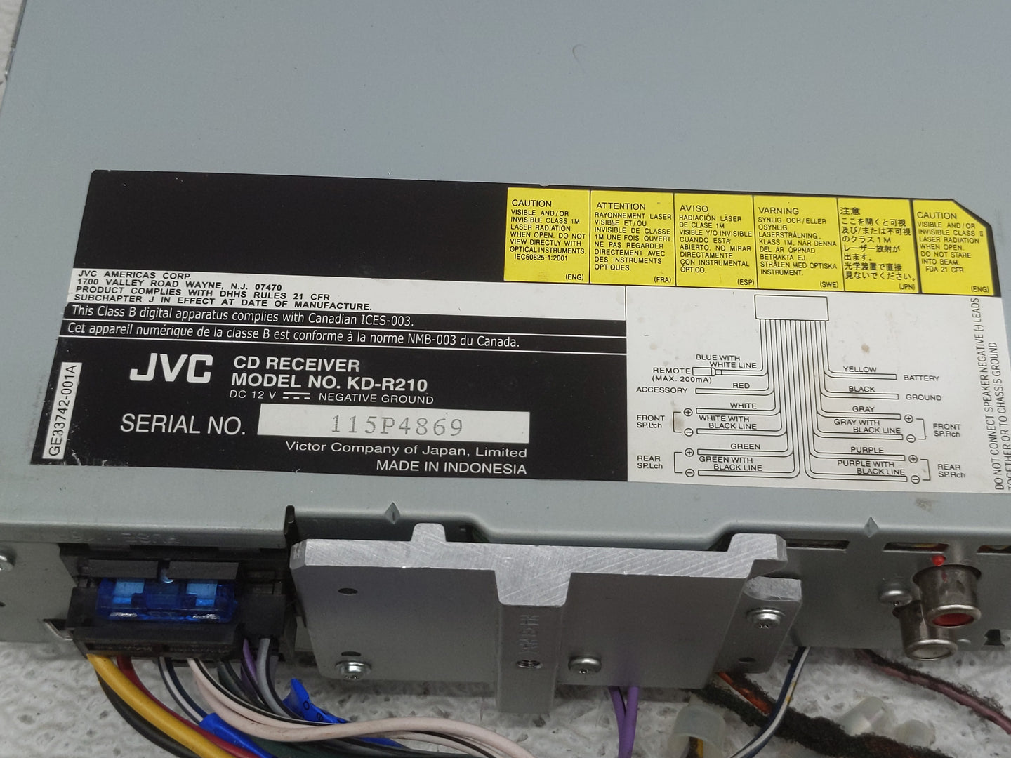 2011 Hyundai Accent Radio AM FM Cd Player Receiver Replacement P/N:115P4869 Fits OEM Used Auto Parts - Oemusedautoparts1.com