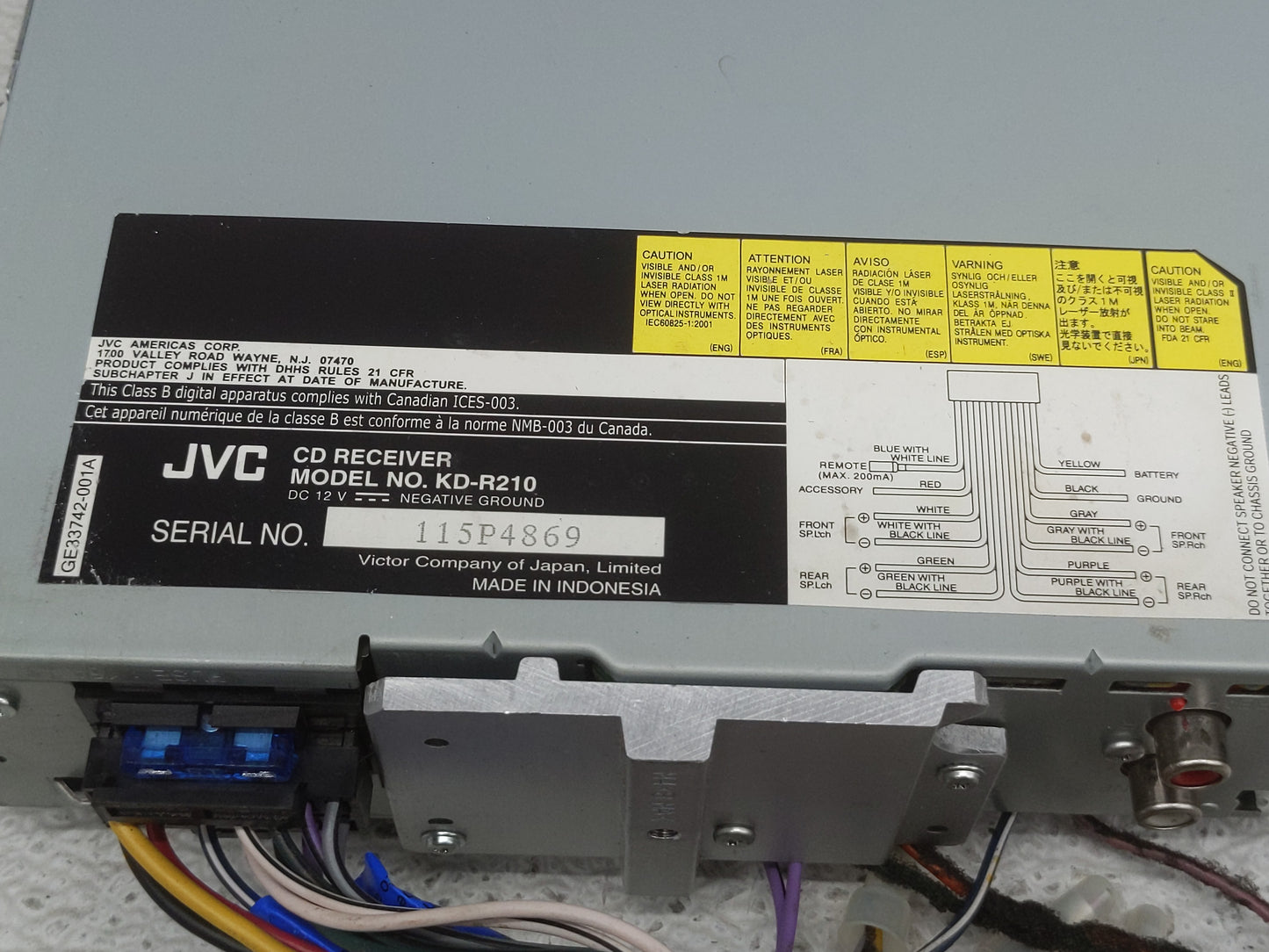 2011 Hyundai Accent Radio AM FM Cd Player Receiver Replacement P/N:115P4869 Fits OEM Used Auto Parts - Oemusedautoparts1.com