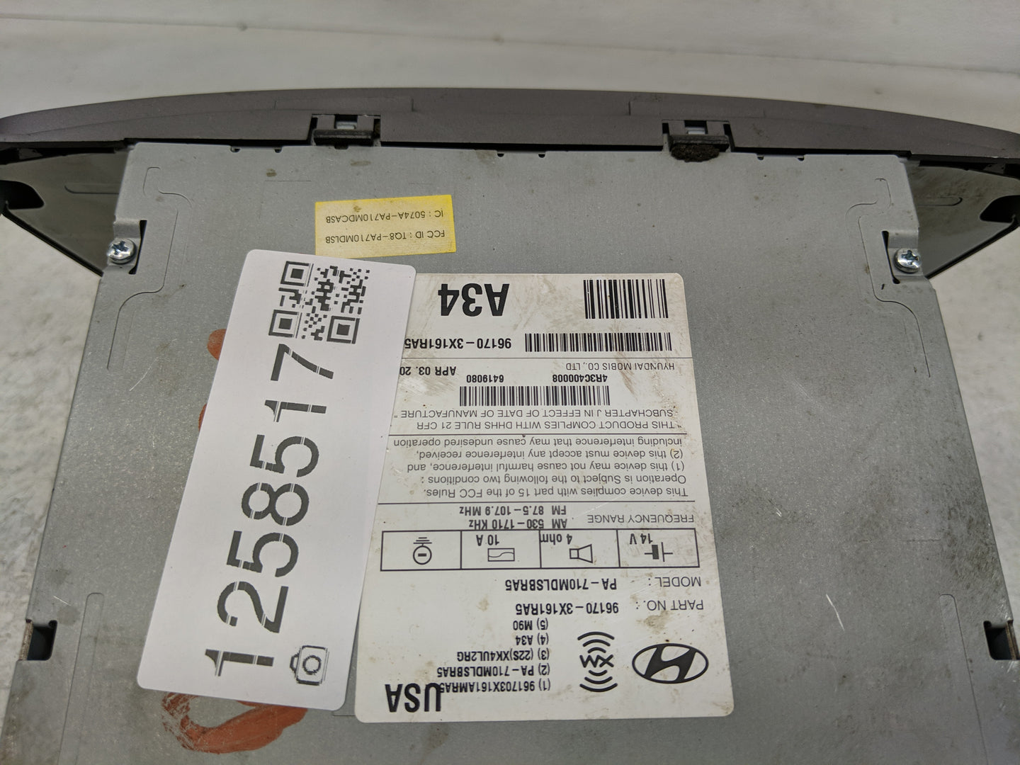 2011-2013 Hyundai Elantra Radio AM FM Cd Player Receiver Replacement P/N:96170-3X161RA5 Fits Fits 2011 2012 2013 OEM Used Au