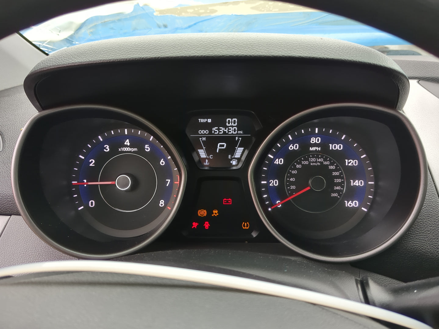 2011 Hyundai Elantra Instrument Cluster Speedometer Gauges Miles:153K Fits OEM Used Auto Parts - Oemusedautoparts1.com