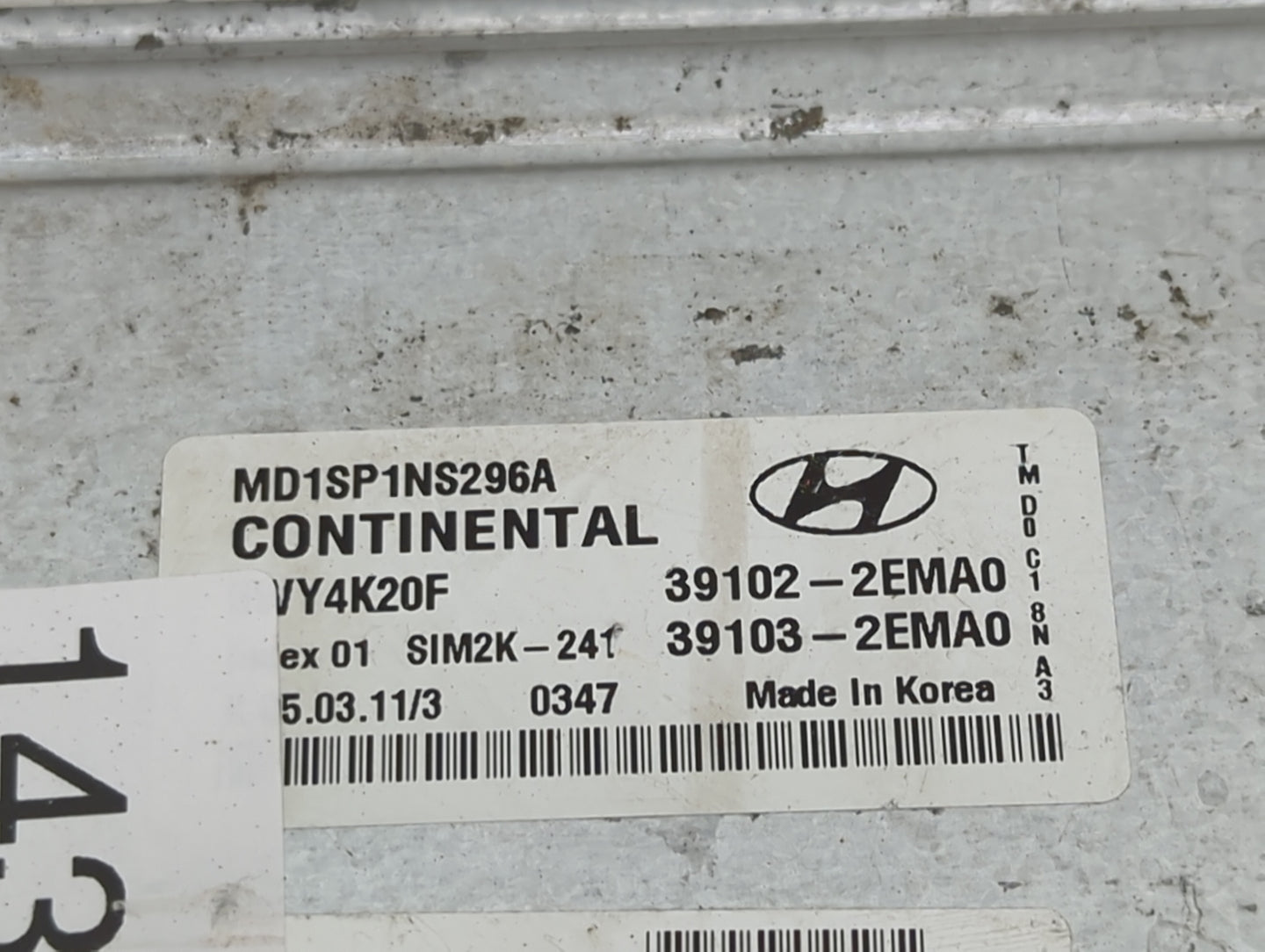 2011 Hyundai Elantra PCM Engine Control Computer ECU ECM PCU OEM P/N:MD1SP1NS296A 39102-2EMA0, 39103-2EMA0, SIM2K-241 Fits O