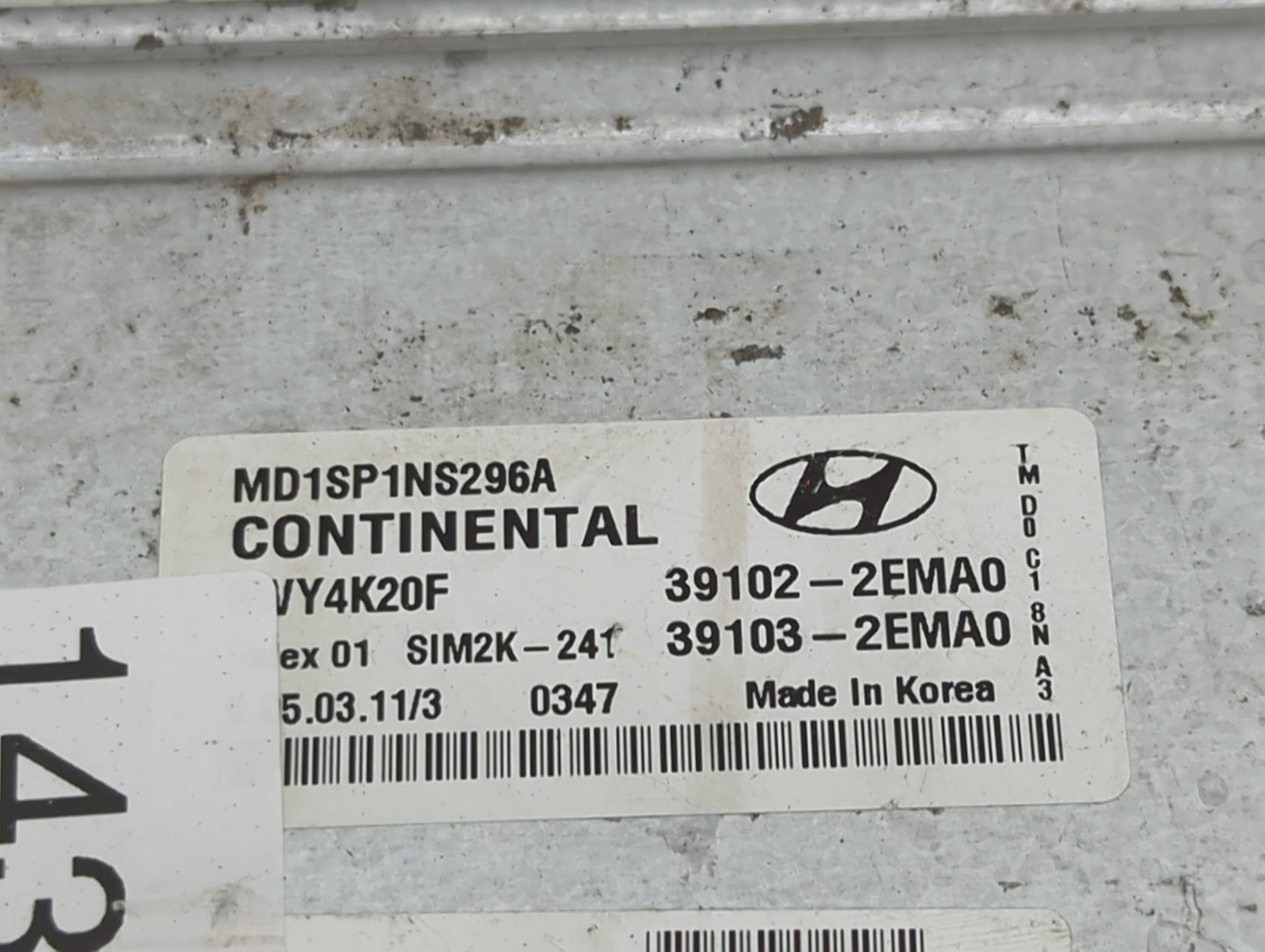 2011 Hyundai Elantra PCM Engine Control Computer ECU ECM PCU OEM P/N:MD1SP1NS296A 39102-2EMA0, 39103-2EMA0, SIM2K-241 Fits O
