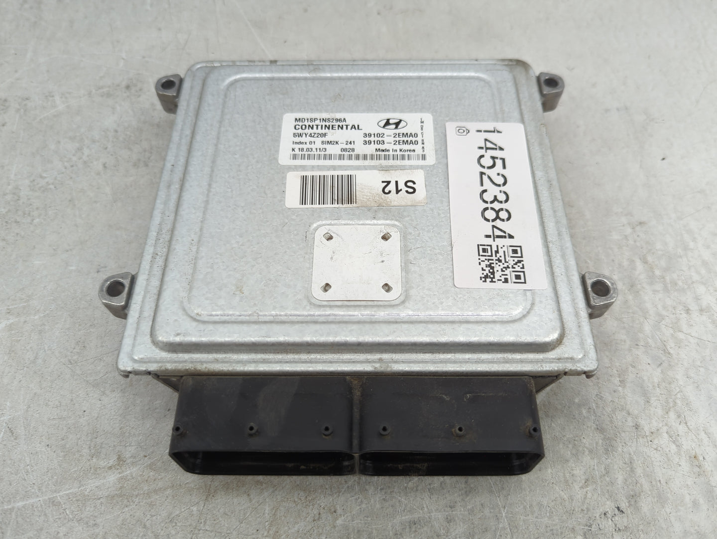 2011 Hyundai Elantra PCM Engine Control Computer ECU ECM PCU OEM P/N:MD1SP1NS296A 5WY4Z20F, 39102-2EMA0, 39103-2EMA0 Fits OE