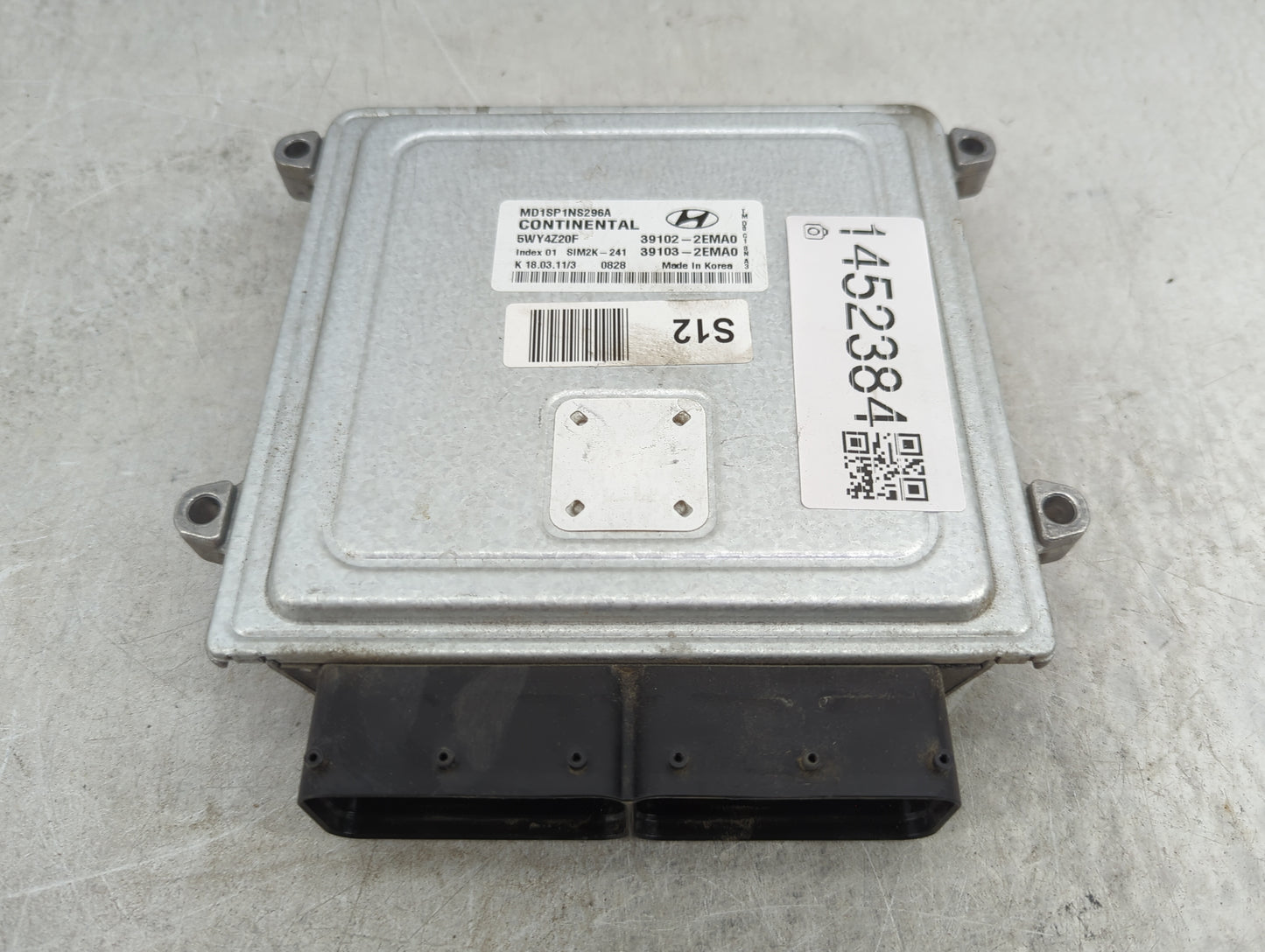 2011 Hyundai Elantra PCM Engine Control Computer ECU ECM PCU OEM P/N:MD1SP1NS296A 5WY4Z20F, 39102-2EMA0, 39103-2EMA0 Fits OE