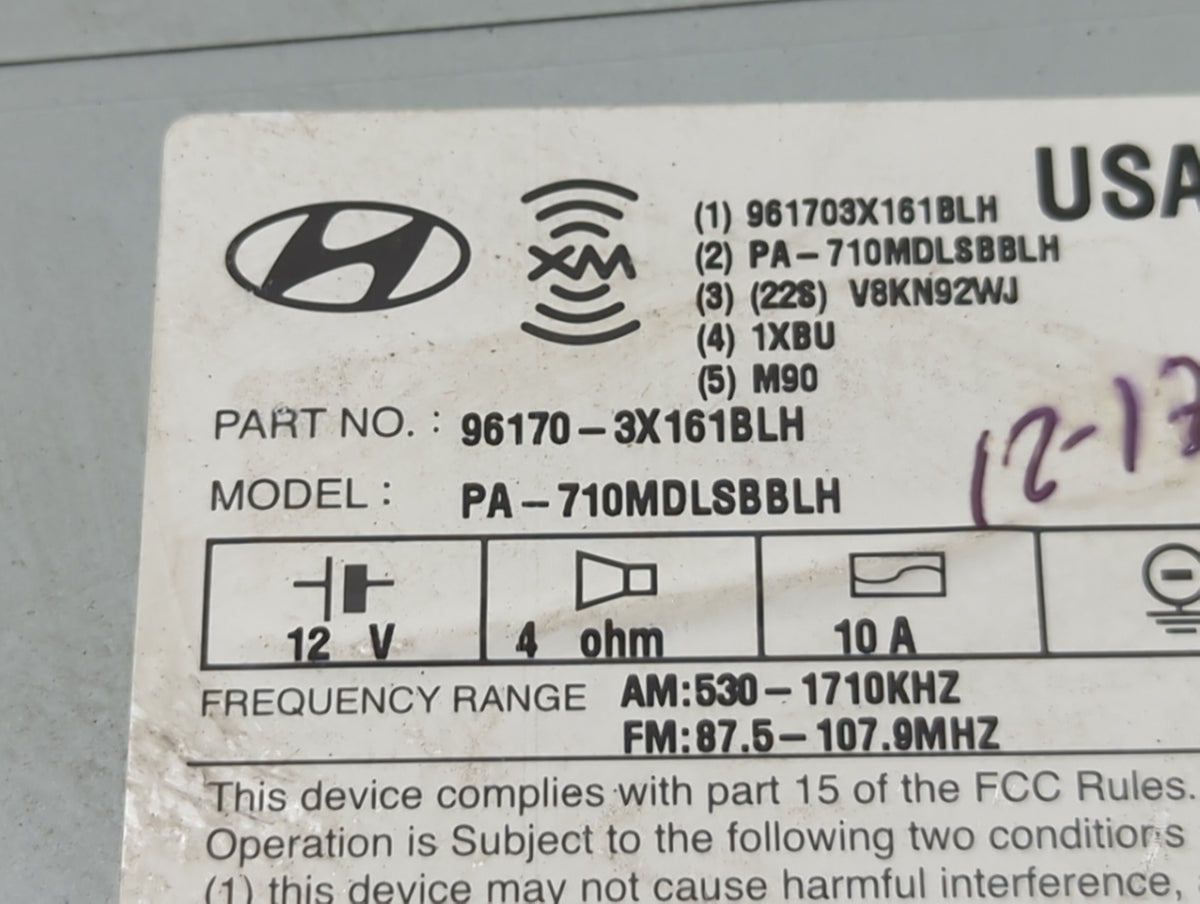 2011-2013 Hyundai Elantra Radio AM FM Cd Player Receiver Replacement P/N:961703X161BLH PA-710MDLSBBLH Fits Fits 2011 2012 20