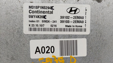 2011 Hyundai Elantra PCM Engine Control Computer ECU ECM PCU OEM P/N:39102-2EMB0 39103-2EMB0, 39102-2EMA0, 39103-2EMA0 Fits OEM Used Auto Parts