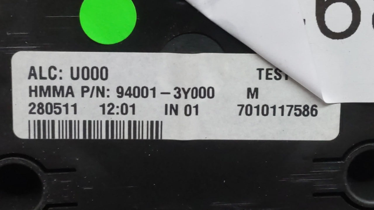 2011 Hyundai Elantra Instrument Cluster Speedometer Gauges P/N:94001-3X230 94001-3Y000 Fits OEM Used Auto Parts - Oemusedaut