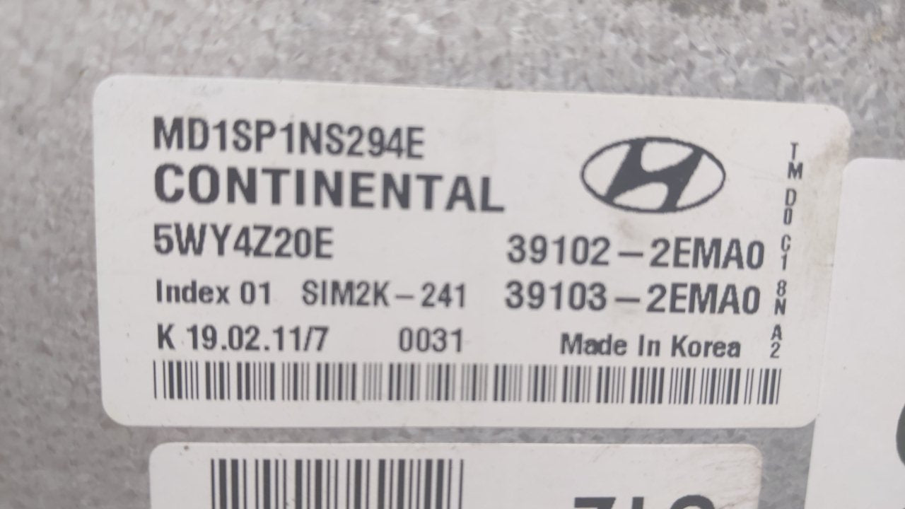 2011 Hyundai Elantra PCM Engine Control Computer ECU ECM PCU OEM P/N:39102-2EMA0 Fits OEM Used Auto Parts - Oemusedautoparts