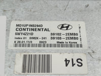 2011 Hyundai Elantra PCM Engine Control Computer ECU ECM PCU OEM P/N:39102-2EMB0 39103-2EMB0 Fits OEM Used Auto Parts - Oemu