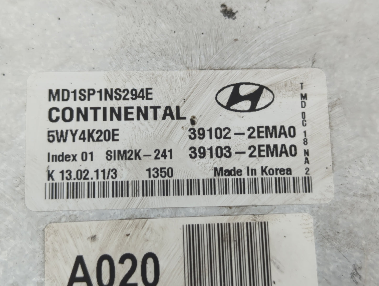 2011 Hyundai Elantra PCM Engine Control Computer ECU ECM PCU OEM P/N:39103-2EMB3 39102-2EMB3, 39102-2EMA0, 39103-2EMA0 Fits 