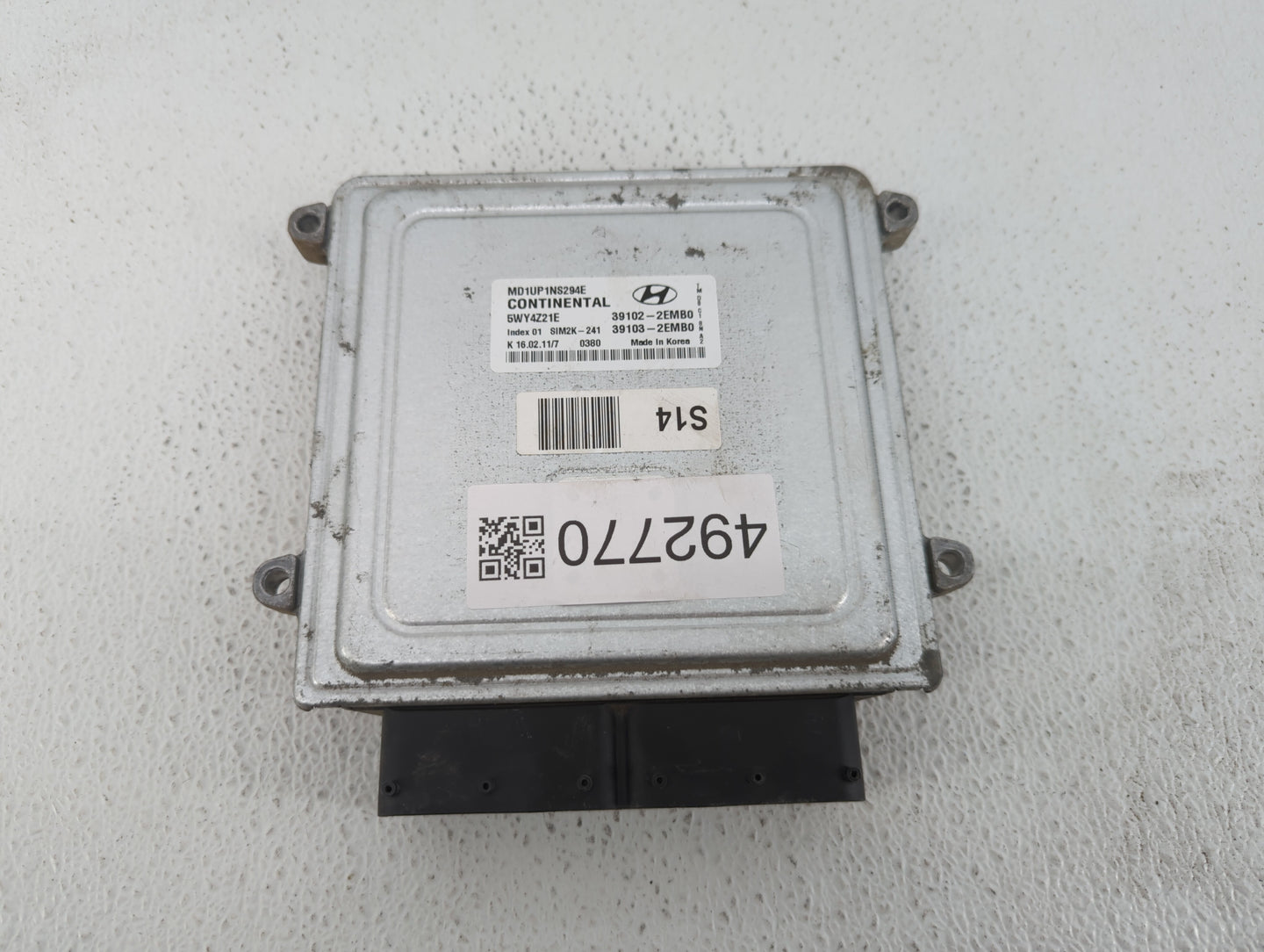 2011 Hyundai Elantra PCM Engine Control Computer ECU ECM PCU OEM P/N:39103-2EMB0 39102-2EMB0, 39111-2G874, 39101-2G874 Fits 