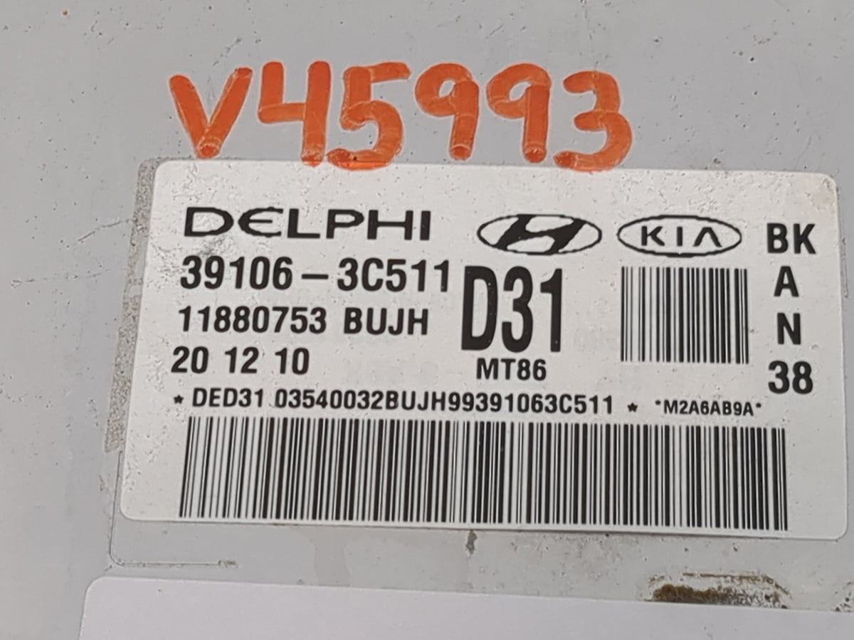 2009-2011 Hyundai Genesis PCM Engine Control Computer ECU ECM PCU OEM P/N:39106-3C511 11880753 Fits 2009 2010 2011 OEM Used 