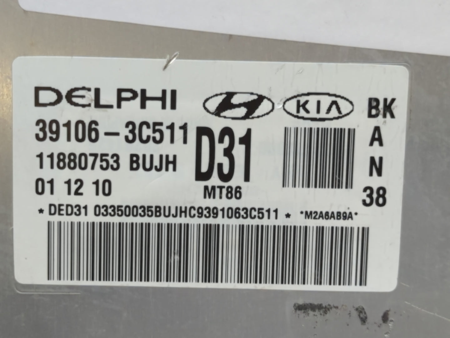 2009-2011 Hyundai Genesis PCM Engine Control Computer ECU ECM PCU OEM P/N:39106-3C511 Fits Fits 2009 2010 2011 OEM Used Auto