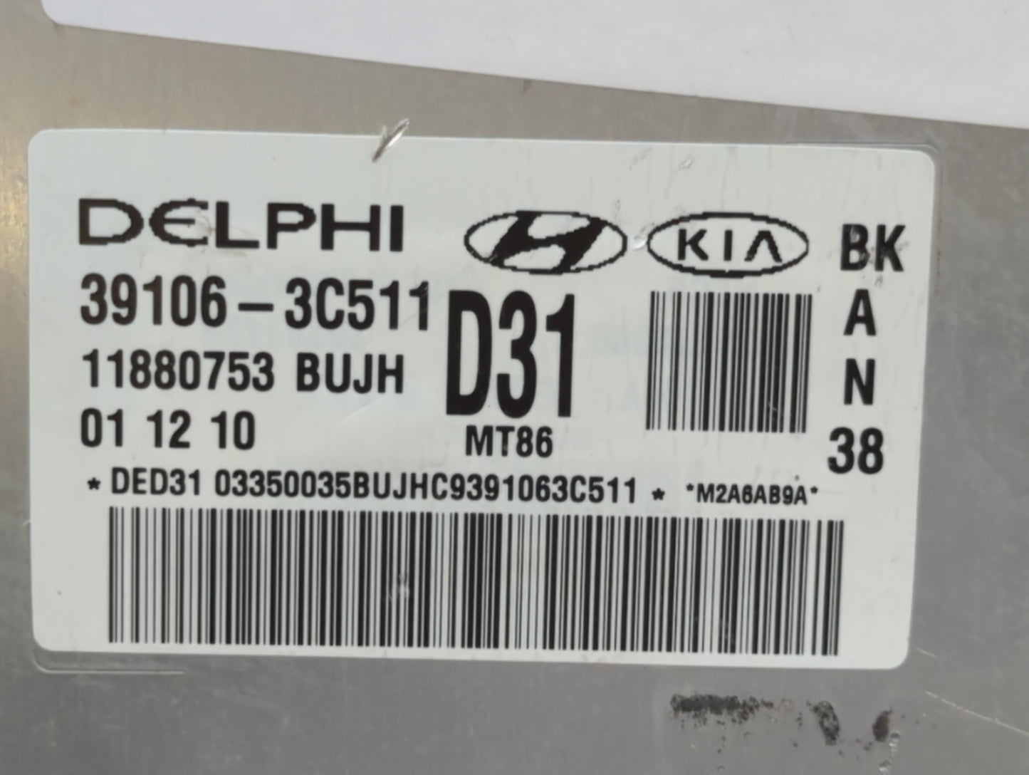 2009-2011 Hyundai Genesis PCM Engine Control Computer ECU ECM PCU OEM P/N:39106-3C511 Fits Fits 2009 2010 2011 OEM Used Auto
