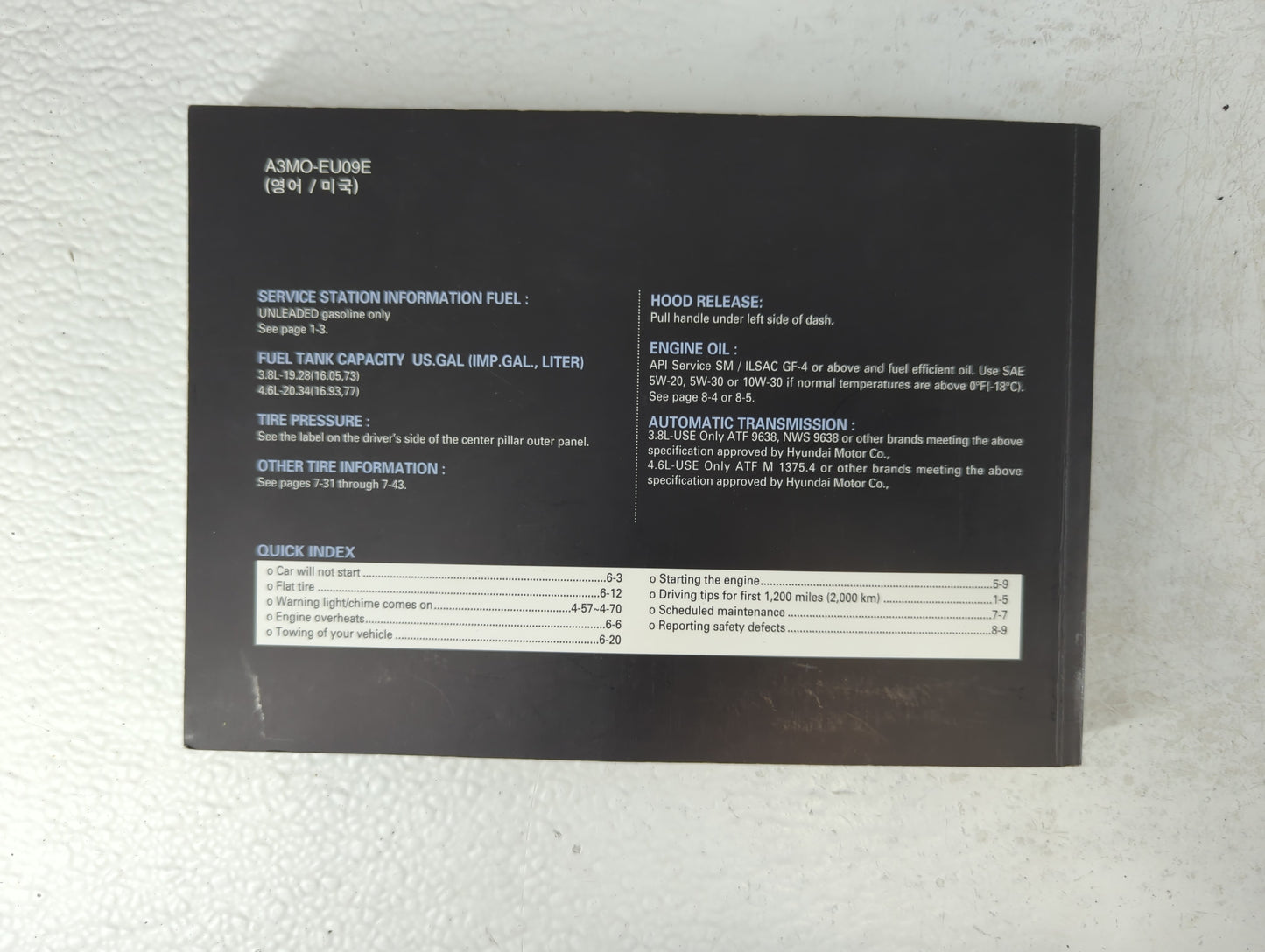 2011 Hyundai Genesis Owners Manual Book Guide P/N:A3M0-EU09E OEM Used Auto Parts - Oemusedautoparts1.com