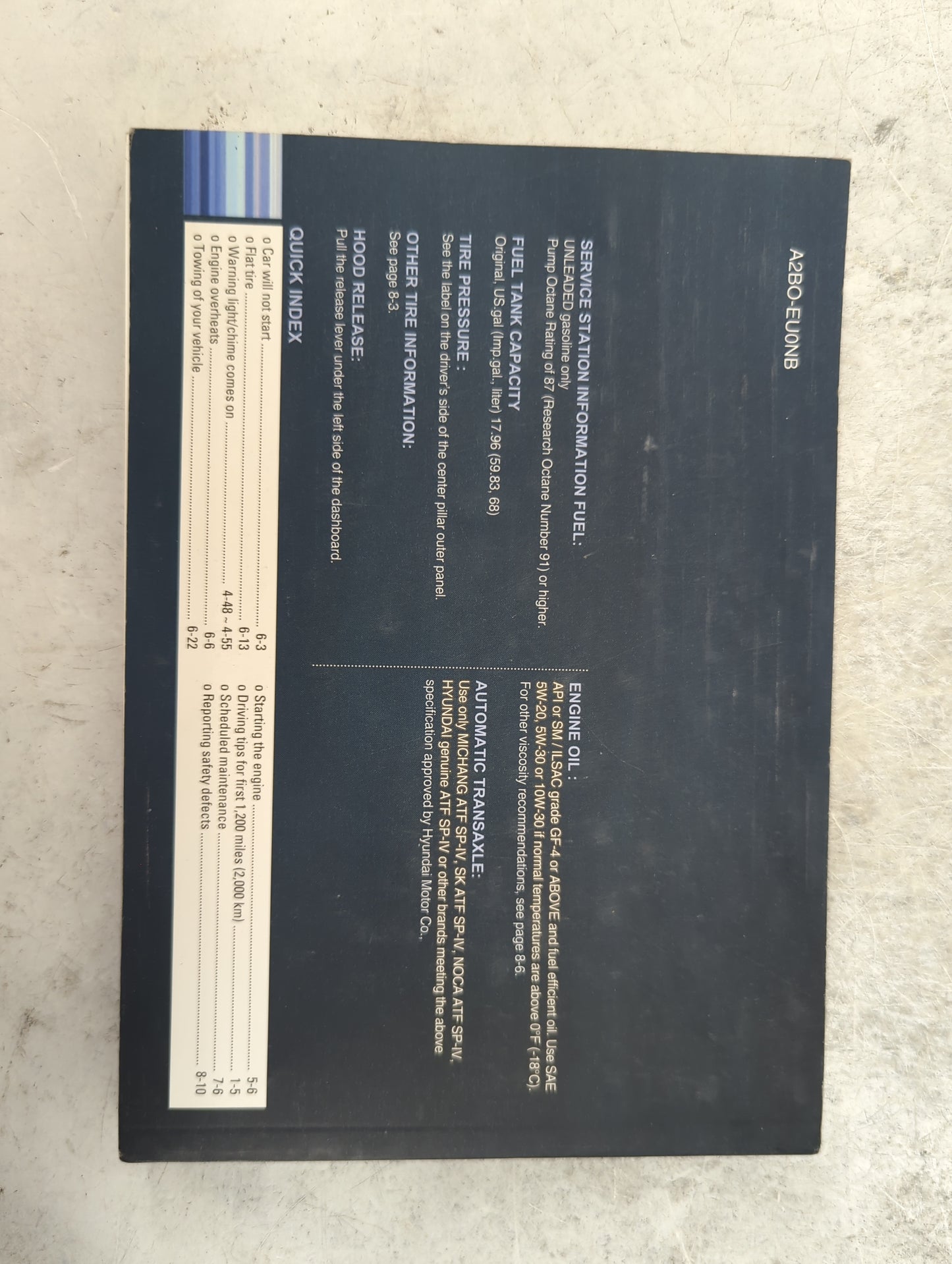 2011 Hyundai Santa Fe Owners Manual Book Guide P/N:A2B0-EU0NB OEM Used Auto Parts - Oemusedautoparts1.com
