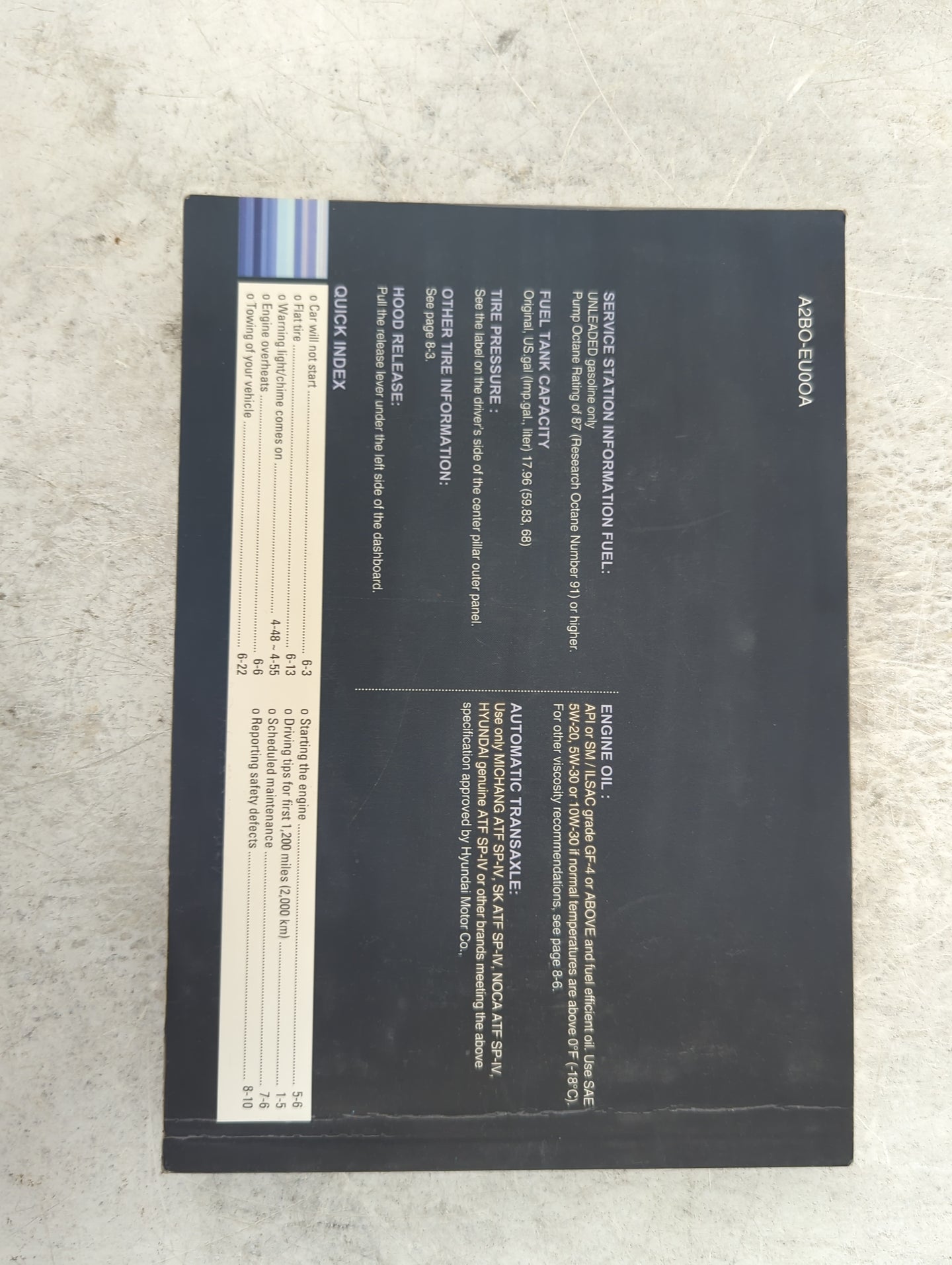 2011 Hyundai Santa Fe Owners Manual Book Guide P/N:A2B0-EU00A OEM Used Auto Parts - Oemusedautoparts1.com