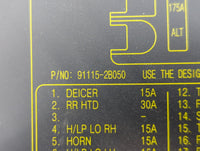 2010-2012 Hyundai Santa Fe Fusebox Fuse Box Panel Relay Module P/N:91115-2B050 91950-2B710 Fits Fits 2010 2011 2012 OEM Used