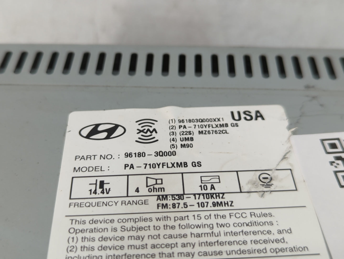 2011 Hyundai Sonata Radio AM FM Cd Player Receiver Replacement P/N:96180-3Q000 Fits OEM Used Auto Parts - Oemusedautoparts1.