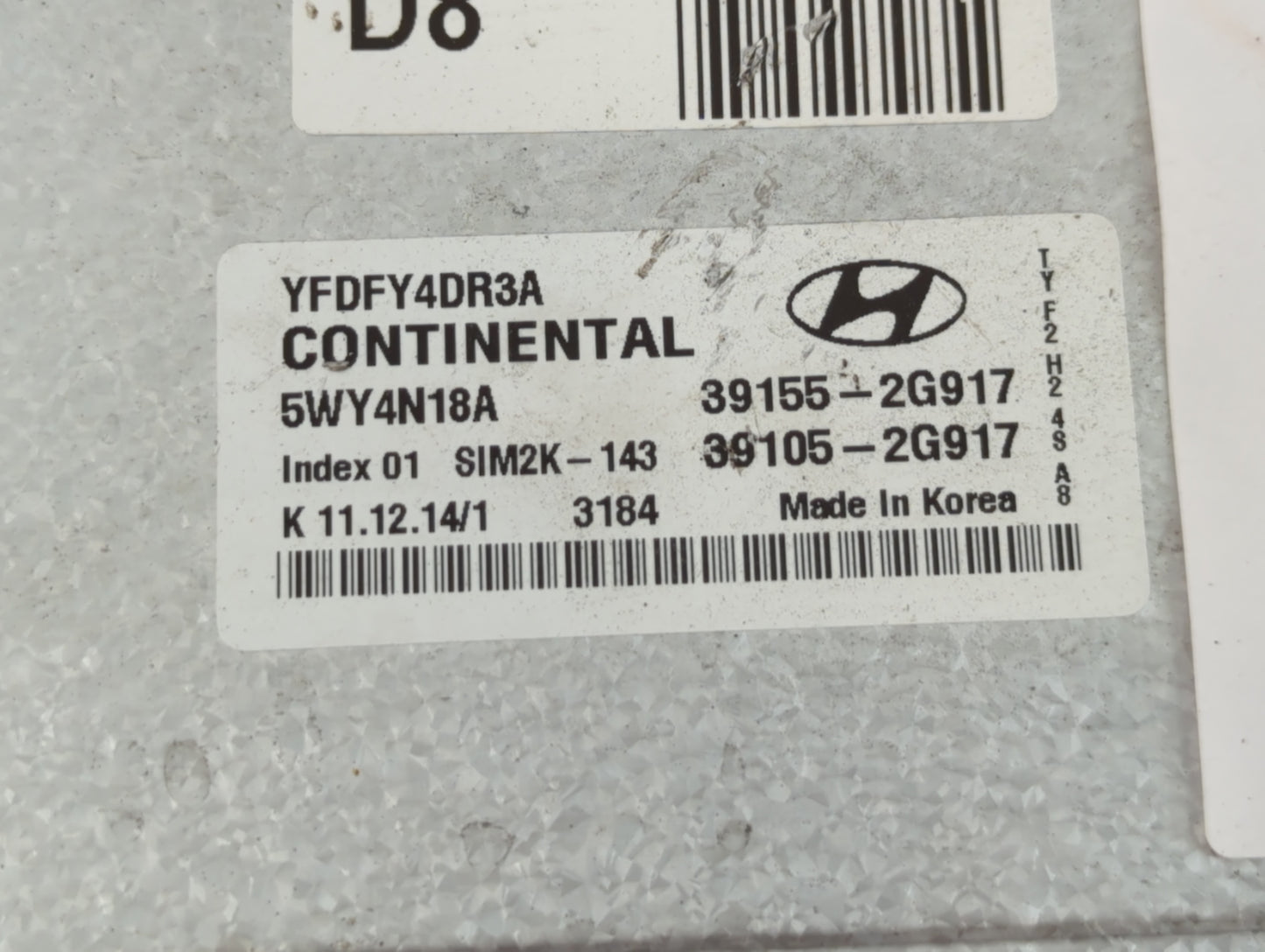 2011-2012 Hyundai Sonata PCM Engine Control Computer ECU ECM PCU OEM P/N:39105-2G917 39155-2G917 Fits Fits 2011 2012 OEM Use
