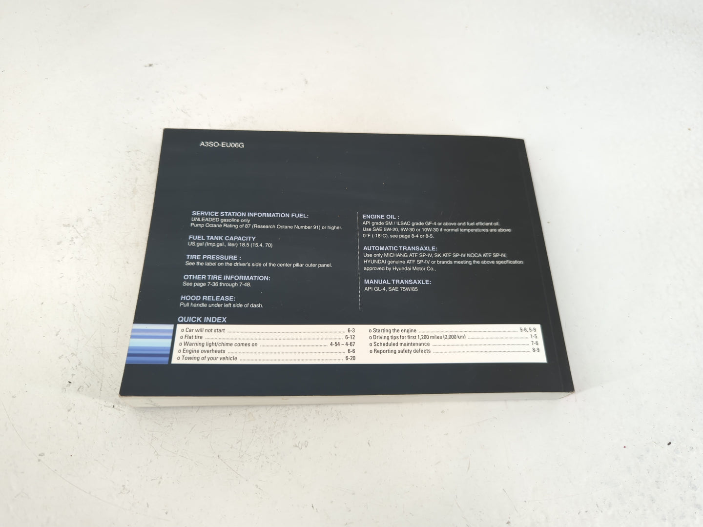 2011 Hyundai Sonata Owners Manual Book Guide P/N:A3SO-EU06G OEM Used Auto Parts - Oemusedautoparts1.com