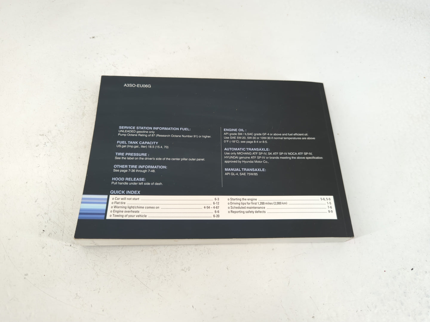 2011 Hyundai Sonata Owners Manual Book Guide P/N:A3SO-EU06G OEM Used Auto Parts - Oemusedautoparts1.com