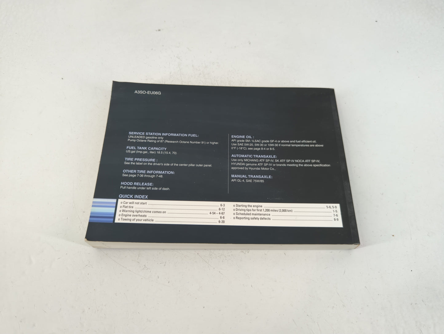 2011 Hyundai Sonata Owners Manual Book Guide P/N:A3SO-EU06G OEM Used Auto Parts - Oemusedautoparts1.com