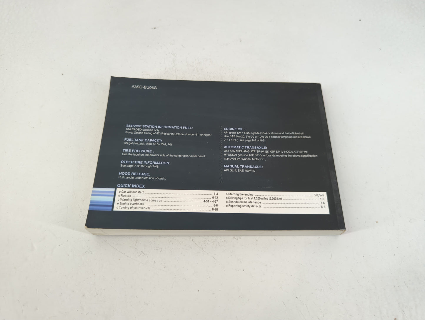2011 Hyundai Sonata Owners Manual Book Guide P/N:A3SO-EU06G OEM Used Auto Parts - Oemusedautoparts1.com