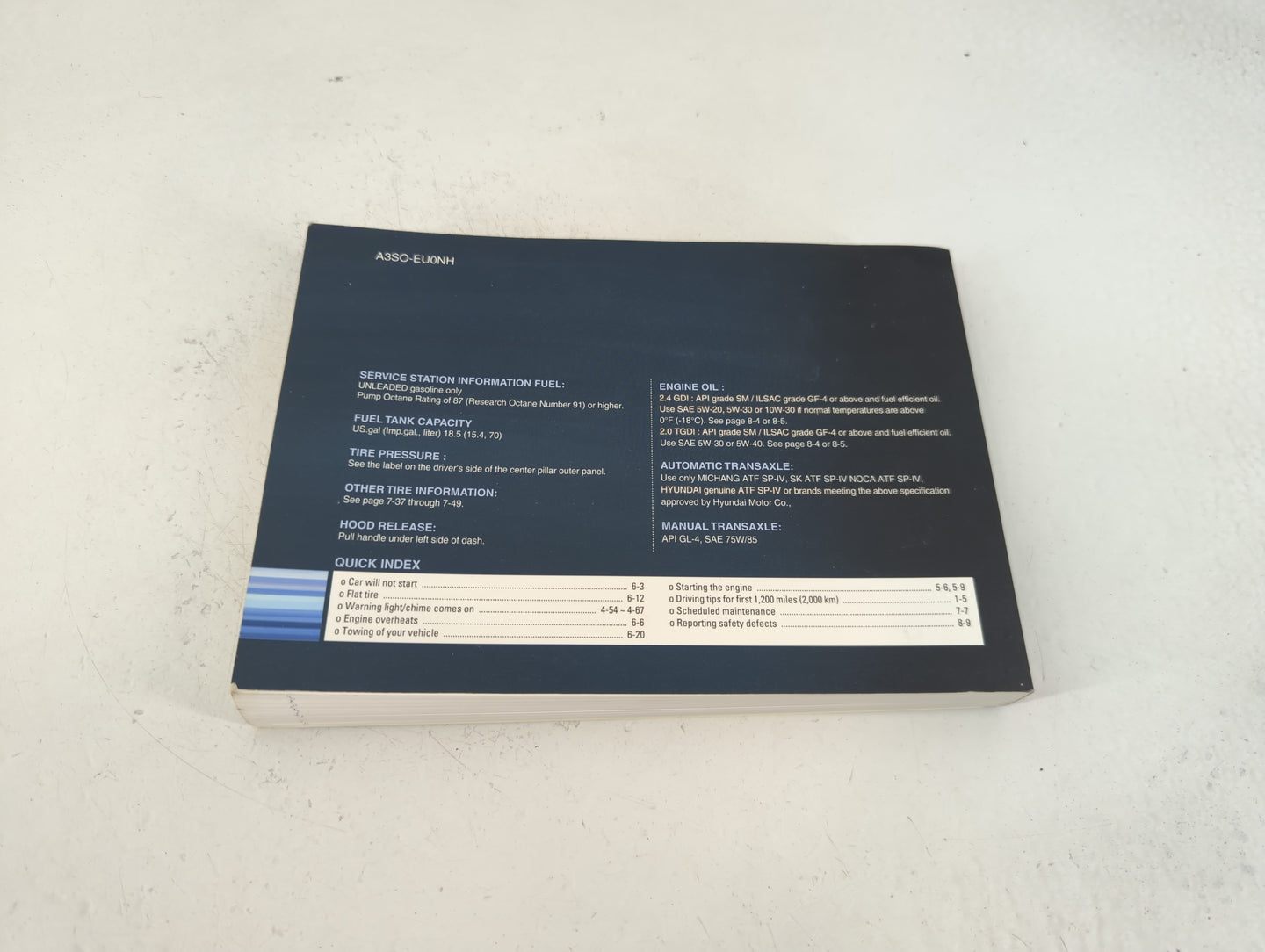 2011 Hyundai Sonata Owners Manual Book Guide P/N:A3SO-EU0NH OEM Used Auto Parts - Oemusedautoparts1.com