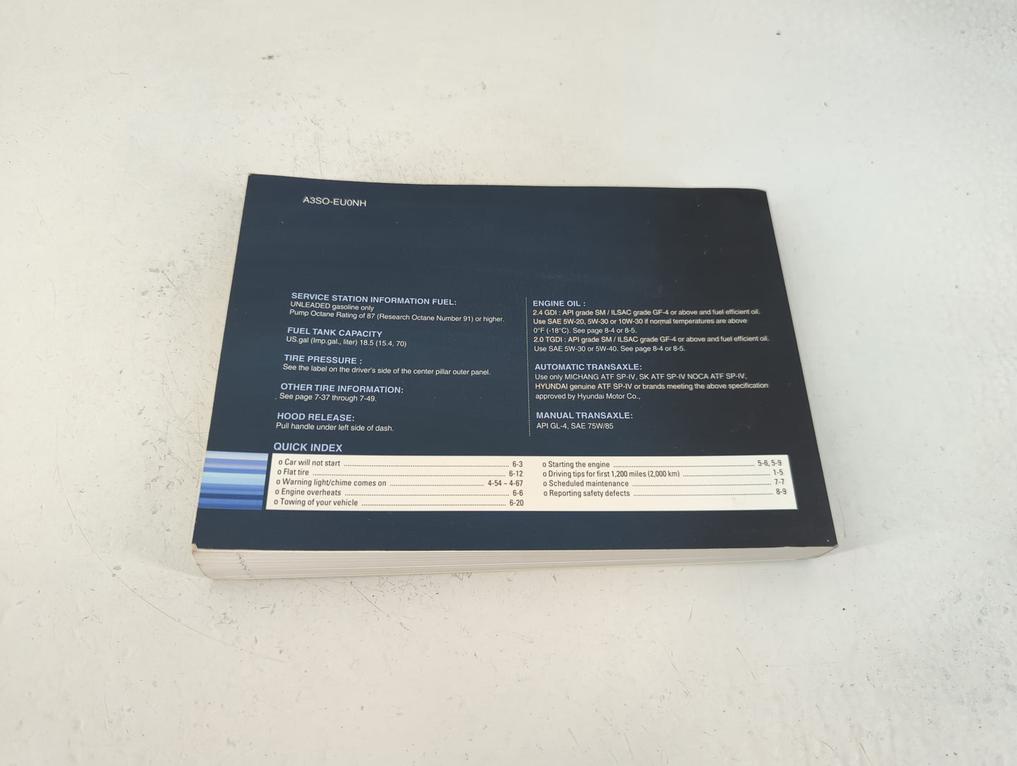 2011 Hyundai Sonata Owners Manual Book Guide P/N:A3SO-EU0NH OEM Used Auto Parts - Oemusedautoparts1.com