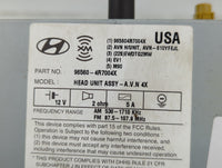 2011-2012 Hyundai Sonata Radio AM FM Cd Player Receiver Replacement P/N:96560-4R7004X Fits Fits 2011 2012 OEM Used Auto Part