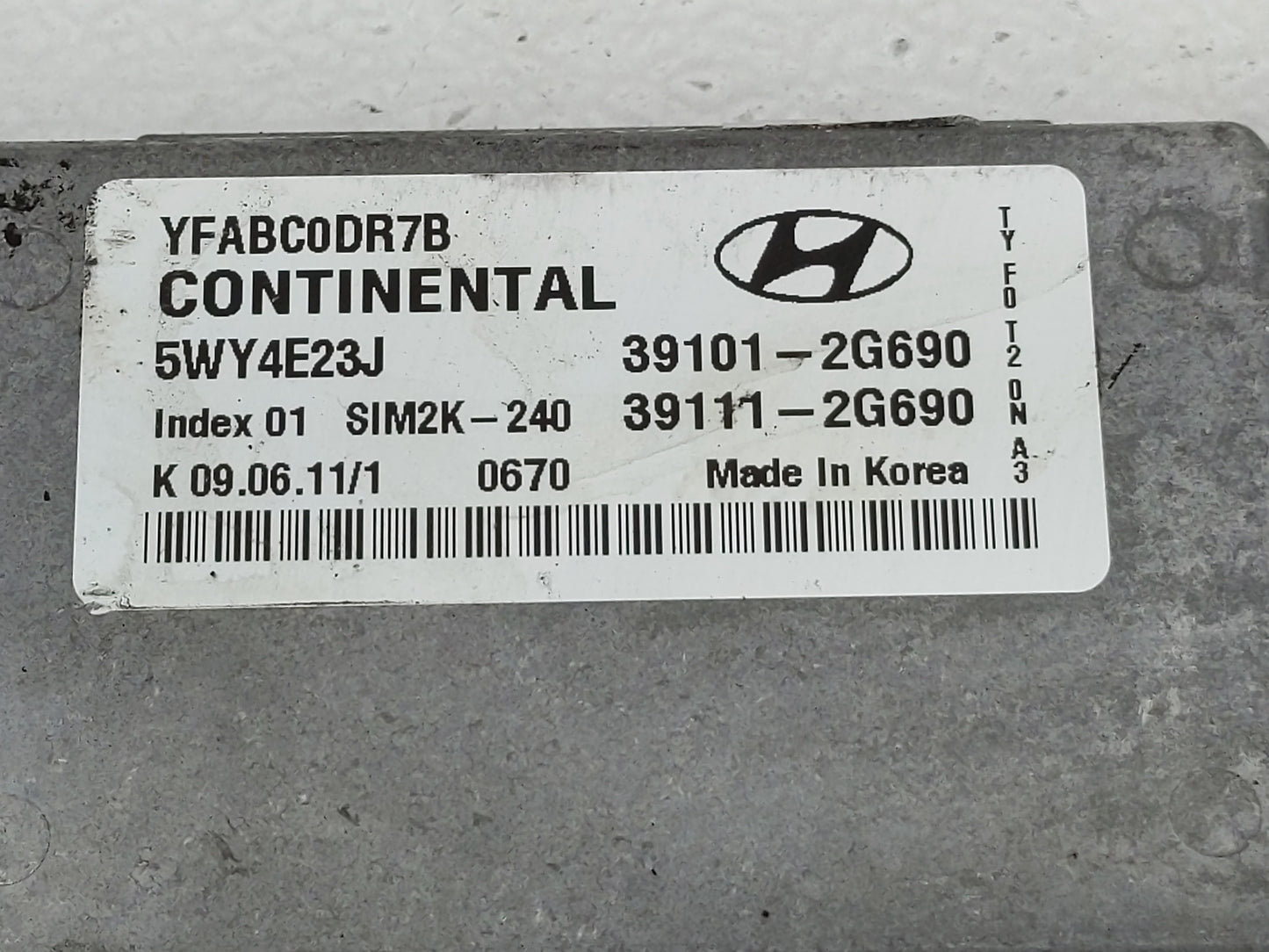 2011-2014 Hyundai Sonata PCM Engine Control Computer ECU ECM PCU OEM P/N:39111-2G690 39101-2G690 Fits Fits 2011 2012 2013 20