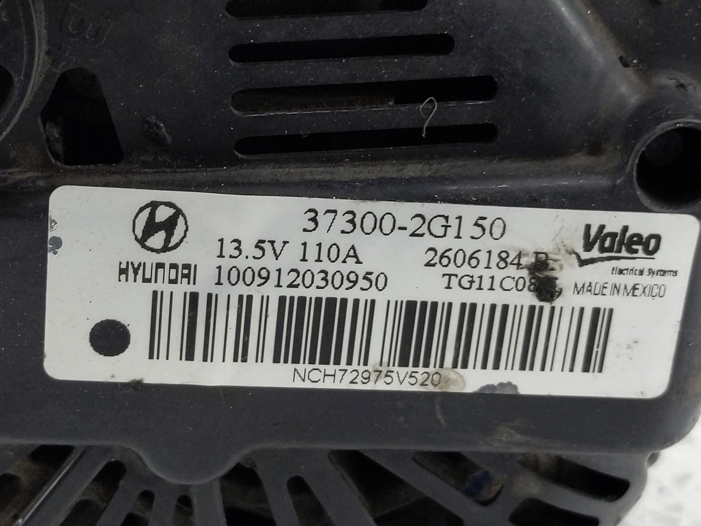 2011-2013 Hyundai Sonata Alternator Replacement Generator Charging Assembly Engine OEM P/N:2606184 B 37300-2G150 Fits OEM Us