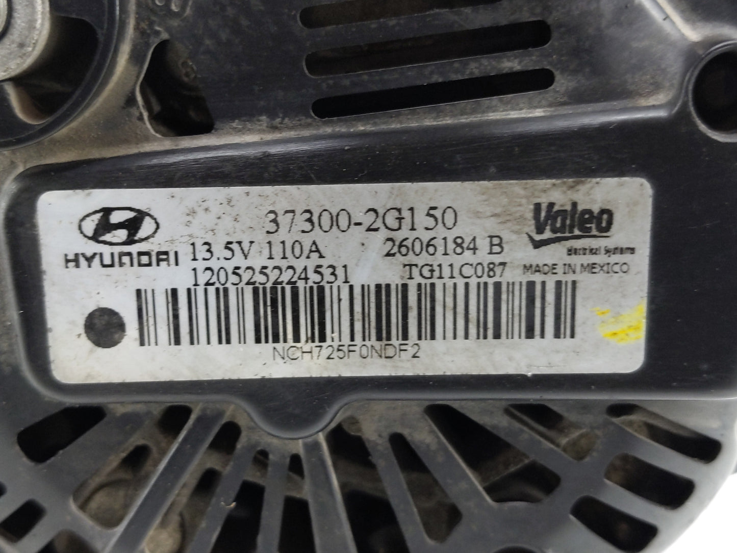 2011-2013 Hyundai Sonata Alternator Replacement Generator Charging Assembly Engine OEM P/N:2606184 B 37300-2G150 Fits OEM Us